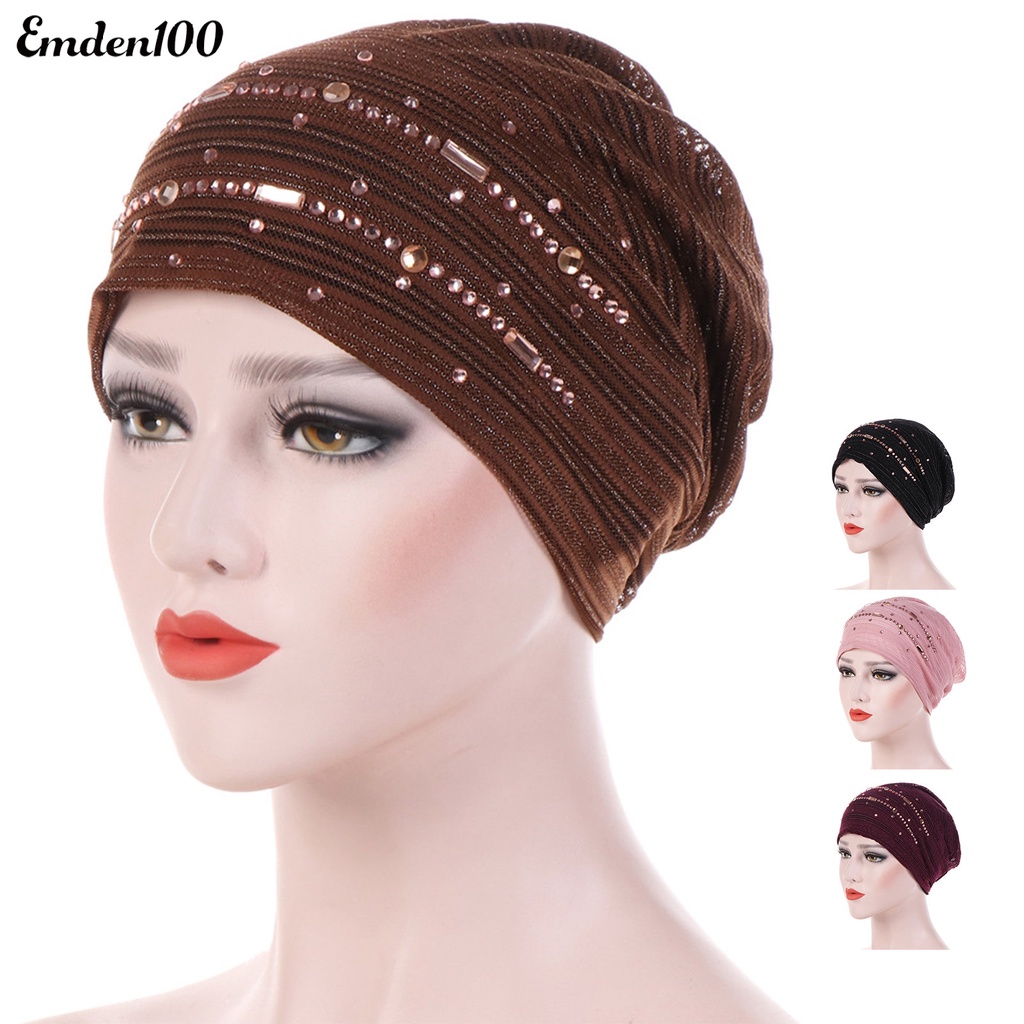 Mũ Trùm Đầu Đính Đá Thời Trang Cho Nữ