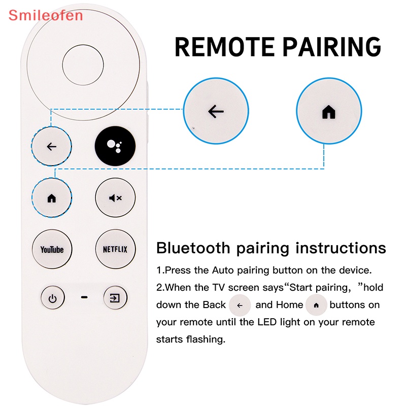 Điều Khiển Từ Xa Thay Thế Bằng Giọng Nói Bluetooth Cho 2020 Google Smart TV Chromecast 4KSnow G9N9N GA01919 / 20 / 23