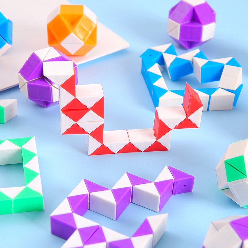 Đồ Chơi Khối Rubik 24 Mảnh Xếp Hình Mini Nhiều Hình Dạng Hỗ Trợ Giáo Dục Sớm Cho Bé Mẫu Giáo