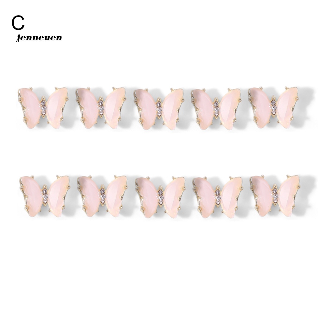 Set 10 Phụ Kiện Trang Trí Móng Tay Nghệ Thuật Hình Bướm Xinh Xắn