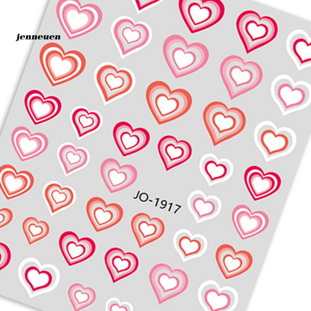 Miếng Dán Chuyển Màu Họa Tiết Trái Tim Trang Trí Móng Tay Nghệ Thuật Màu Sắc