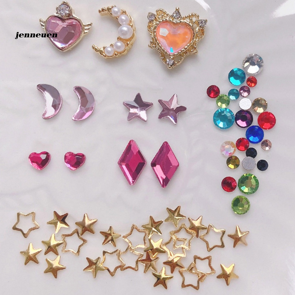 1 Hộp Phụ Kiện Trang Trí Móng Tay Hình Thủy Thủ Mặt Trăng Lấp Lánh DIY