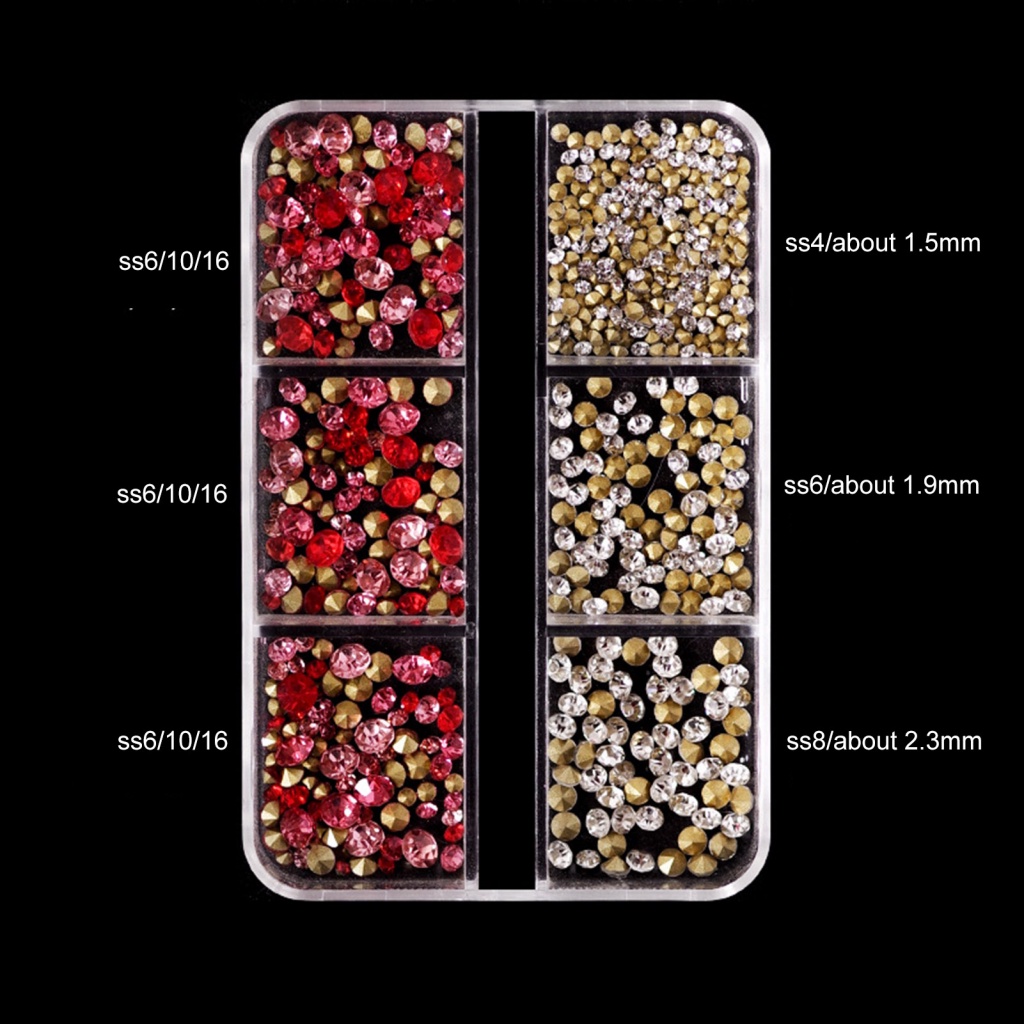 1 Hộp Phụ Kiện Đá 3D Trang Trí Móng Tay Nghệ Thuật