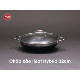 Chảo đa năng iMat Hybrid 32cm 2 tay cầm, chống dính 2 mặt, inox 304 an toàn
