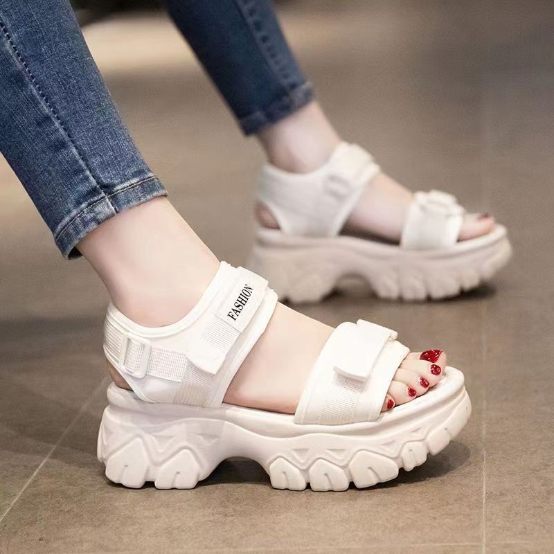 KUCLUT dép sandal nữ đi chơi dép bánh mì đế cao dép quai giày đế cao dép ulzzang 2023NEW mẫu mới 30Z23071918 Stylish High quality Thời trang ins B98G0CJ 37Z230910