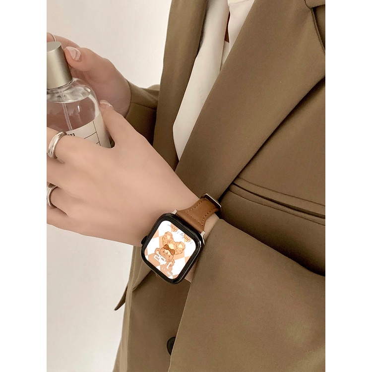 Dây Đeo Thay Thế Chất Liệu Da Màu Trơn Cho Xiaomi Redmi Watch 3 Active Mi Watch lite 3