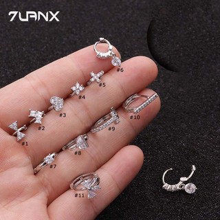1 Khuyên Xỏ Sụn Tai Helix Tragus 20Gauge / Trái Tim / Nơ / Chéo Bằng Đồng Màu Bạc