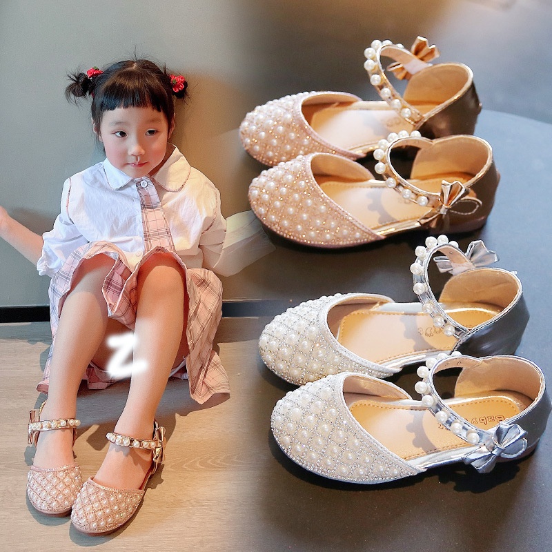 Giày Búp Bê Công Chúa Cho Bé Gái sz 21-36 Quai Nơ Dán,Đính Ngọc Phong Cách Hàn Quốc