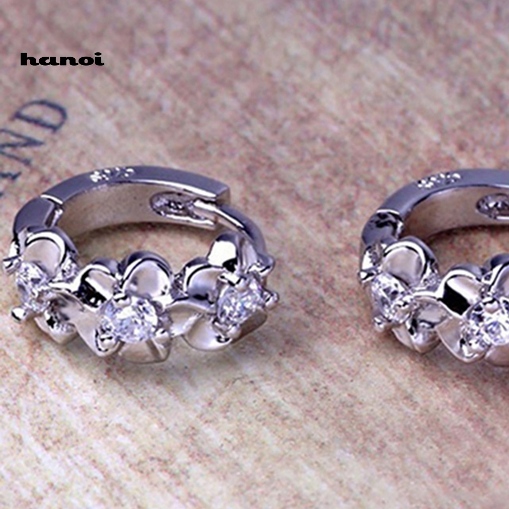 Khuyên Đeo Vành Tai Bằng Đồng Hình Hoa Trà Quyến Rũ Thời Trang Cho Nữ