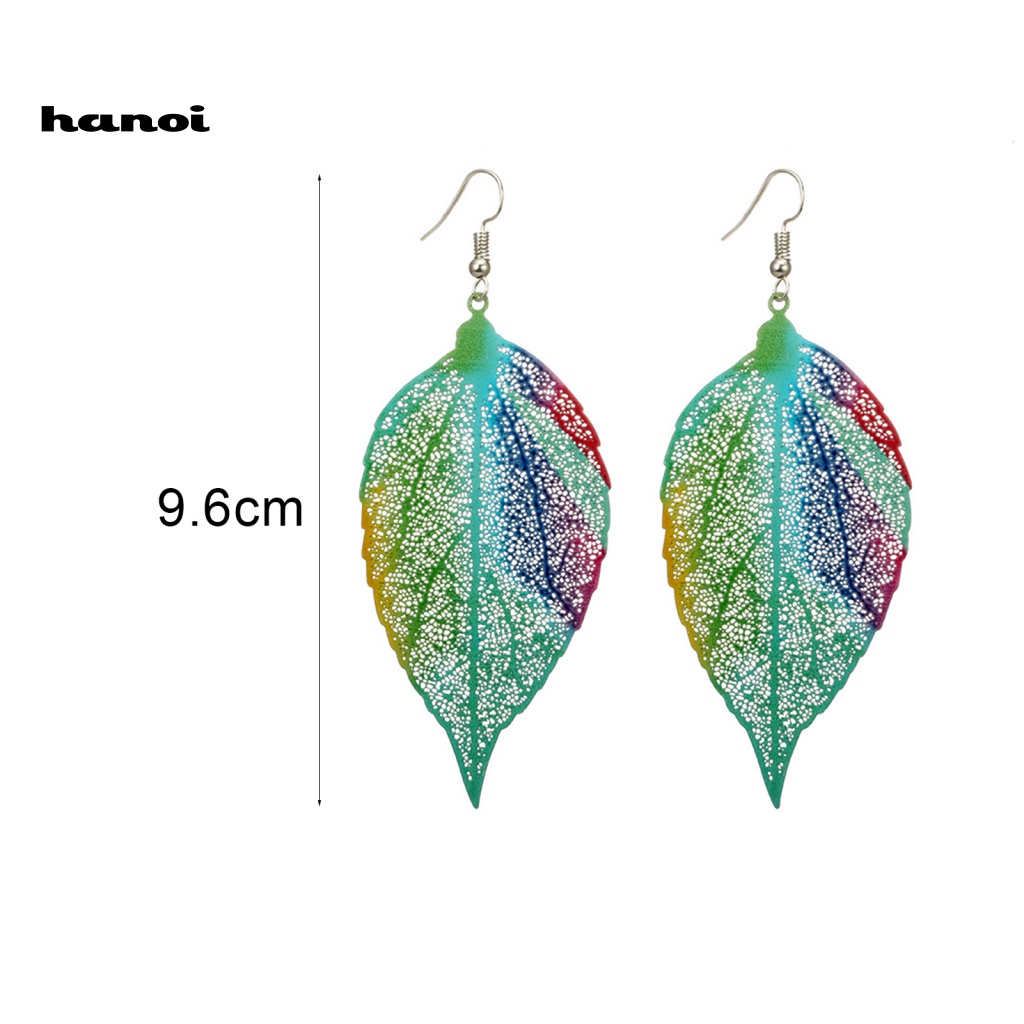 1 Đôi Bông Tai Hình Chiếc Lá Nhiều Màu Thời Trang Dành Cho Nữ