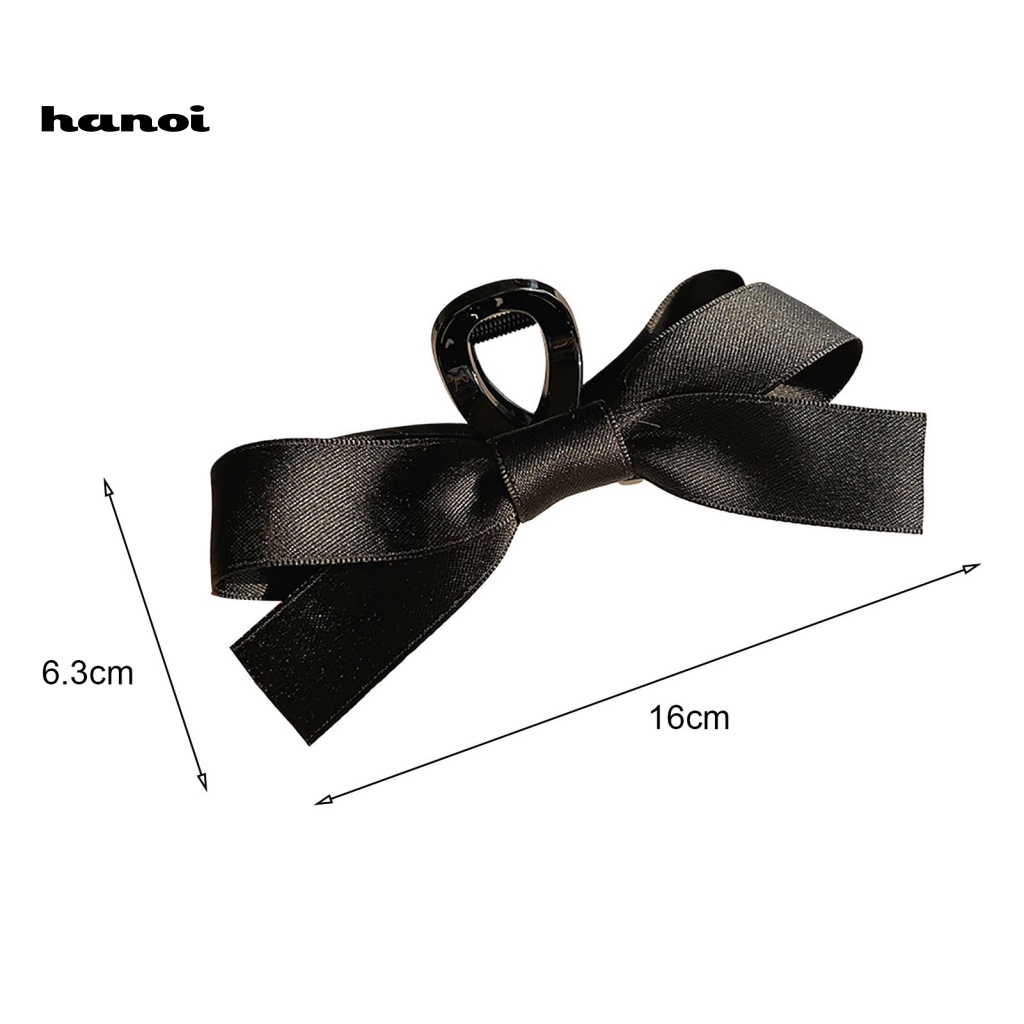 Kẹp Tóc Dạng Nơ Màu Trơn Co Giãn Tốt Có Răng Kẹp Dành Cho Nữ