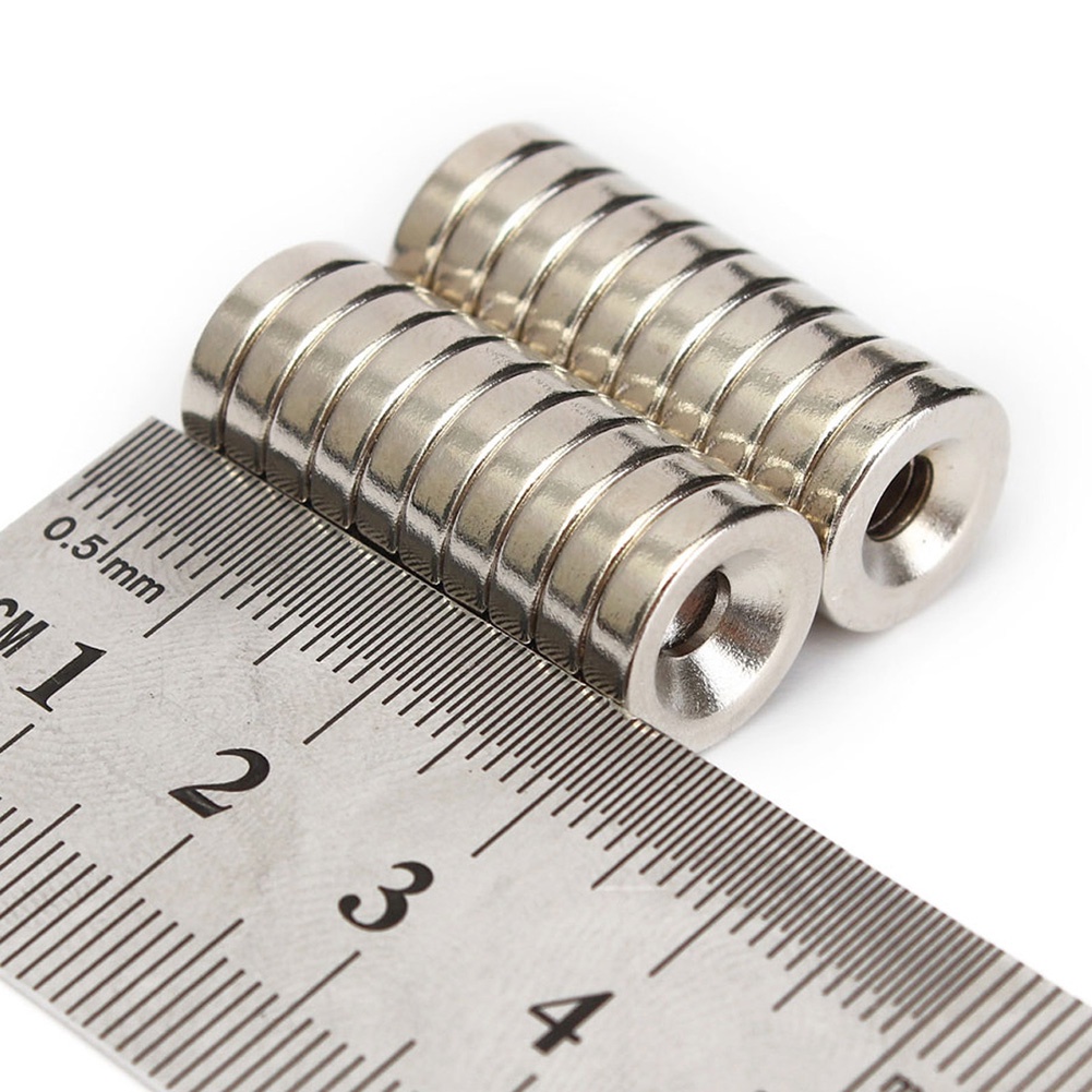 Set 20 Khối Nam Châm Hình Tròn 12x3mm N50 4mm Lực Hút Mạnh Chuyên Dụng