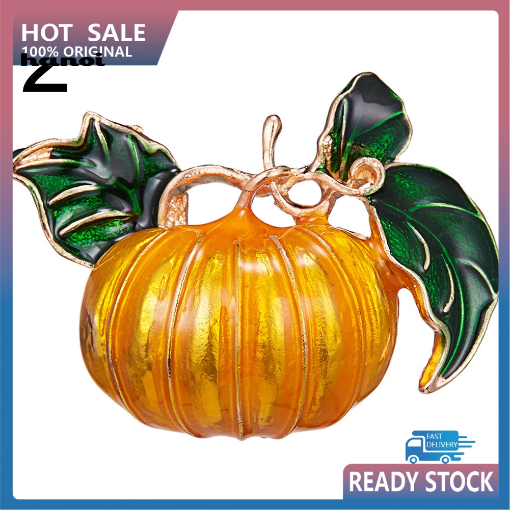 Ghim Cài Áo Hình Bí Ngô Đính Đá Phong Cách Halloween Thời Trang