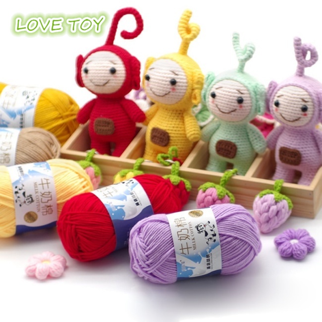 Cuộn Len Đan Sợi Cotton Sữa 50g Chất Lượng Cao