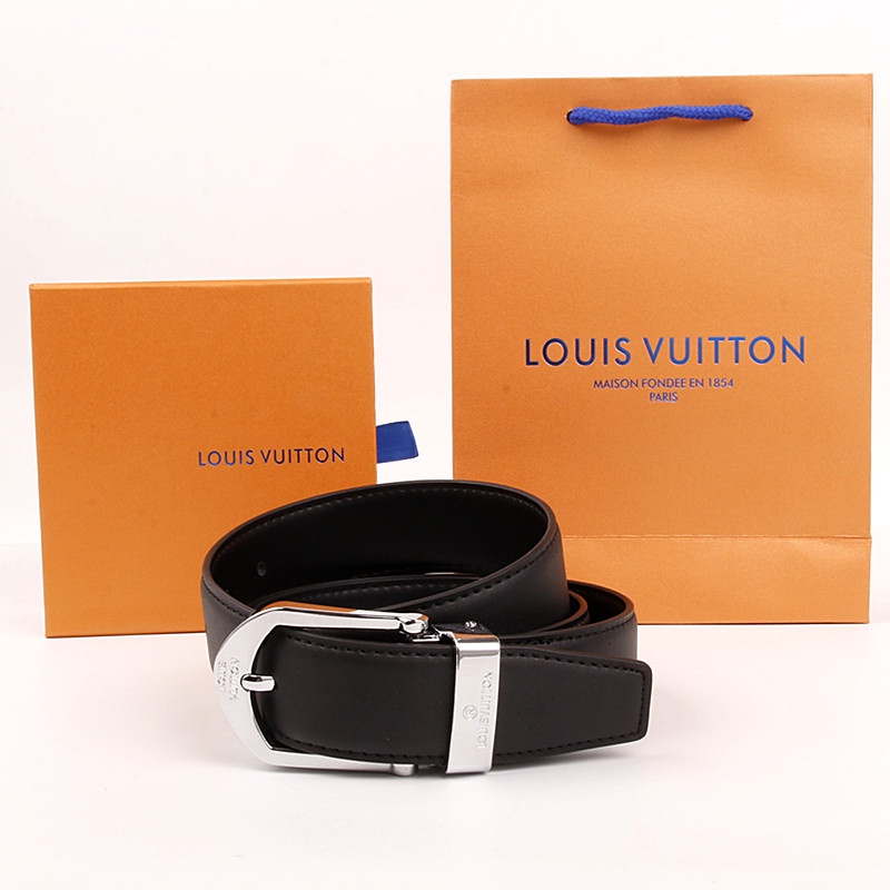 Louis vuitton lv mỏng thắt lưng da thật dây đeo thắt lưng thời trang blogger xu hướng thắt lưng ghim khóa thắt lưng nam và nữ thắt lưng đồng quê