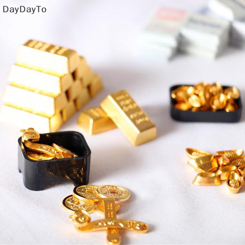 Mô Hình Tiền Mặt Giả Bằng Đồng Màu Vàng Mini Tỷ Lệ 1: 12 Trang Trí Nhà Búp Bê