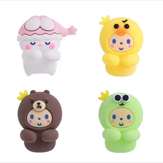 Set 2 Kẹp Giữ Dây Cáp Sạc / Tai Nghe Họa Tiết Hoạt Hình Dễ Thương