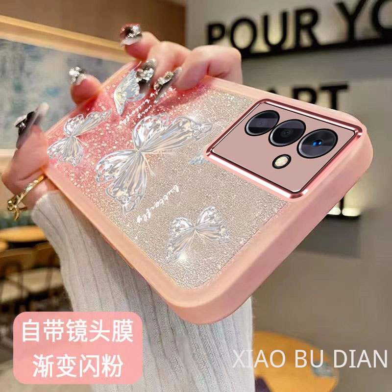 Ốp lưng Samsung A13 5G A04S Ốp Điện Thoại Lens Protection Film Soft Transparent Butterfly Pattern Gradient Color Trường hợp điện thoại Samsung A13 5G A04S Shock Protection Case