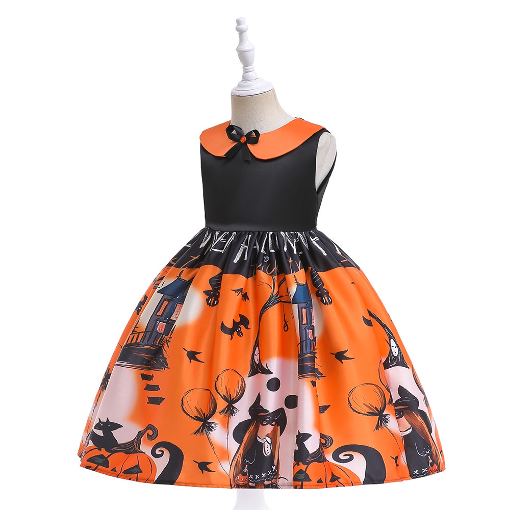 Đầm công chúa hóa trang halloween kèm túi cho bé gái 3-10 tuổi