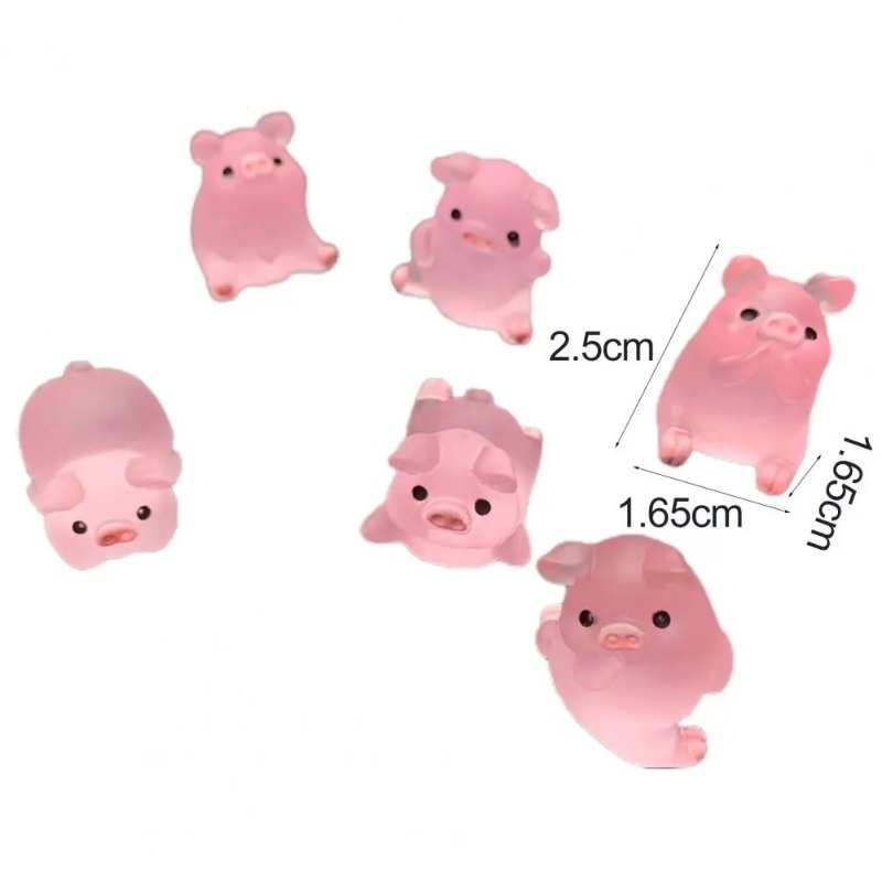 1 Tượng Heo Hồng Mini Bằng Nhựa Resin Dễ Thương Trang Trí Bảng Điều Khiển Xe Hơi