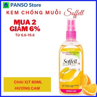 Xịt chống muỗi soffell dạng phun sương hương cam - chai 80ml - minpharmacy
