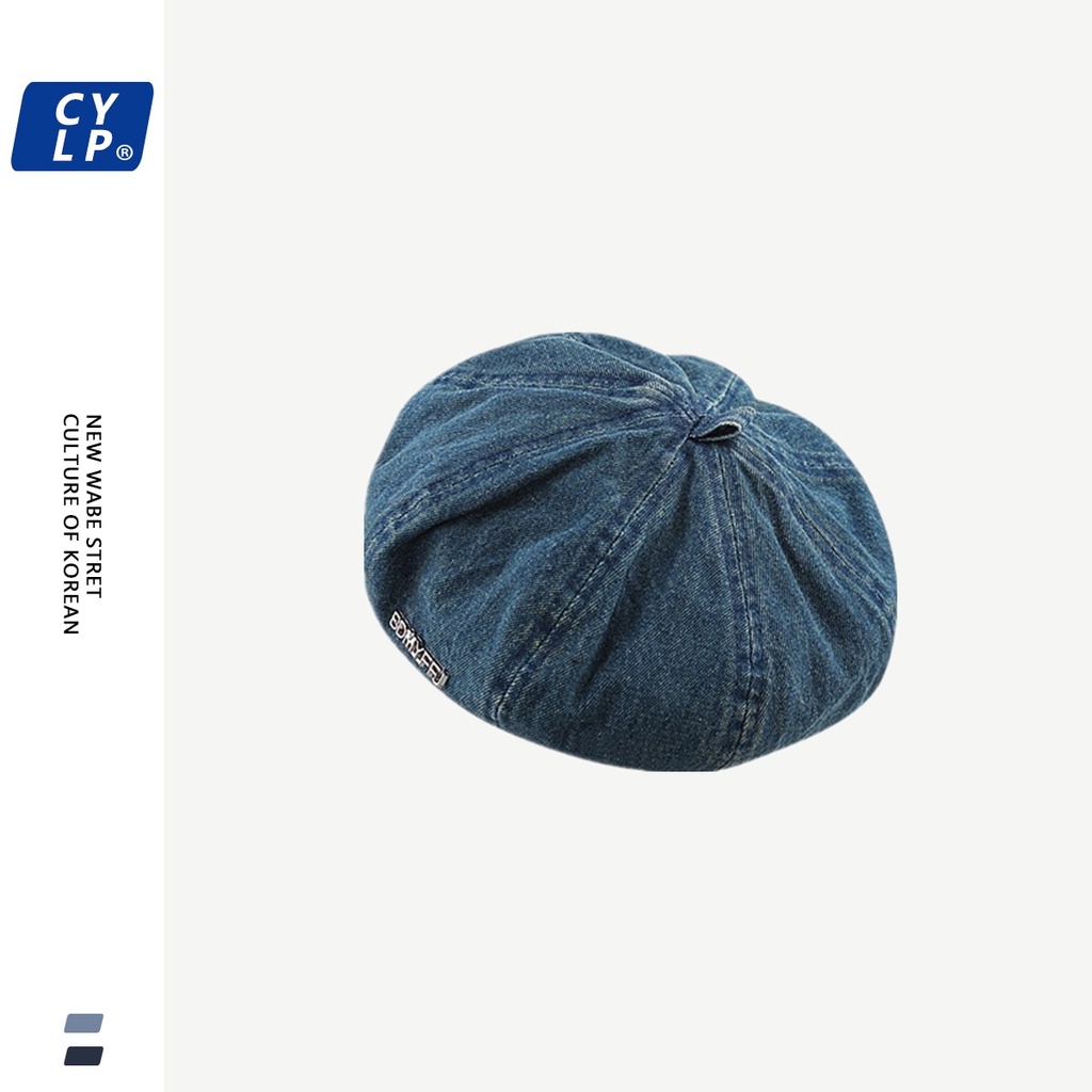 Mũ Beret Denim Thời Trang Nữ Retro