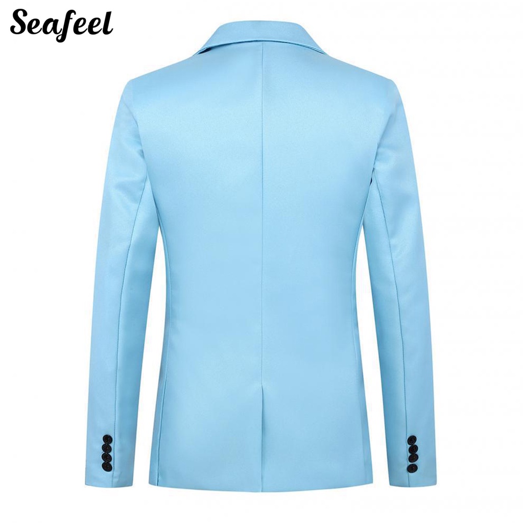 Áo Khoác Blazer Một Túi Màu Trơn Thời Trang Công Sở Cho Nam