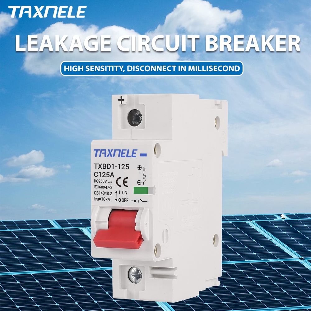 1p 80A 100A 125A DC MCB MCB Bảo Vệ Quá Tải Cho Pin Năng Lượng Mặt Trời PV DC MCB 250V