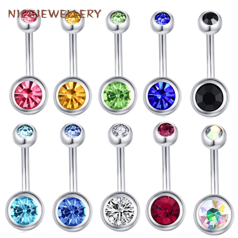1 Khuyên Rốn Bằng Thép Không Gỉ 14g