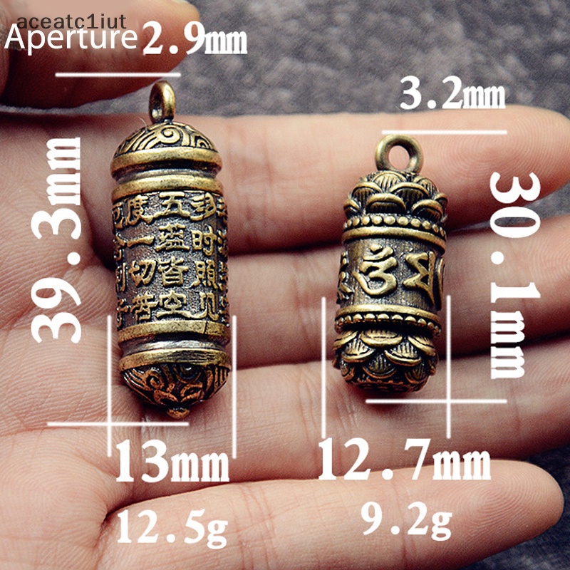 Đồng thau nguyên chất Sáu ký tự thần chú trái tim kinh phật giáo ngôn ngữ Mặt dây chuyền móc khóa mới