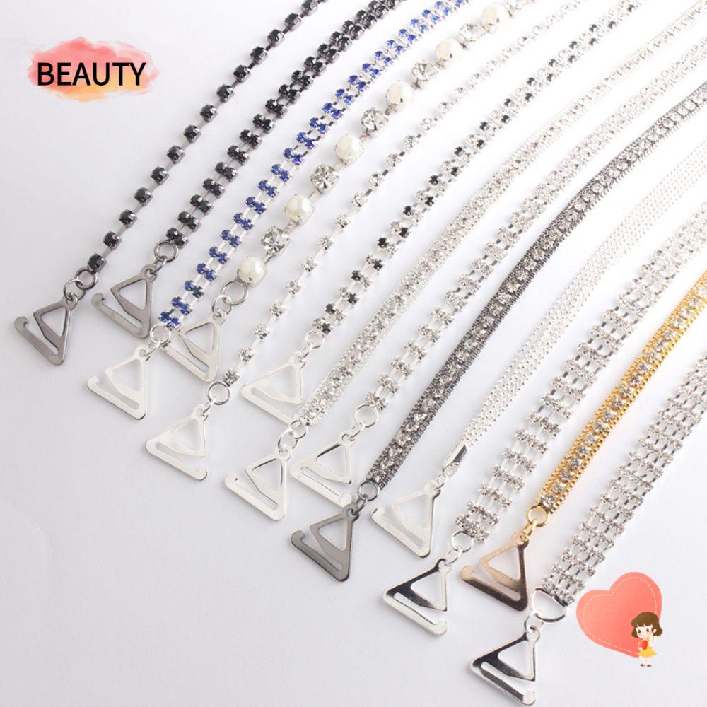 BEAUTY Dây Áo Ngực Mạ Bạc Đính Đá Pha Lê Nhã Nhặn