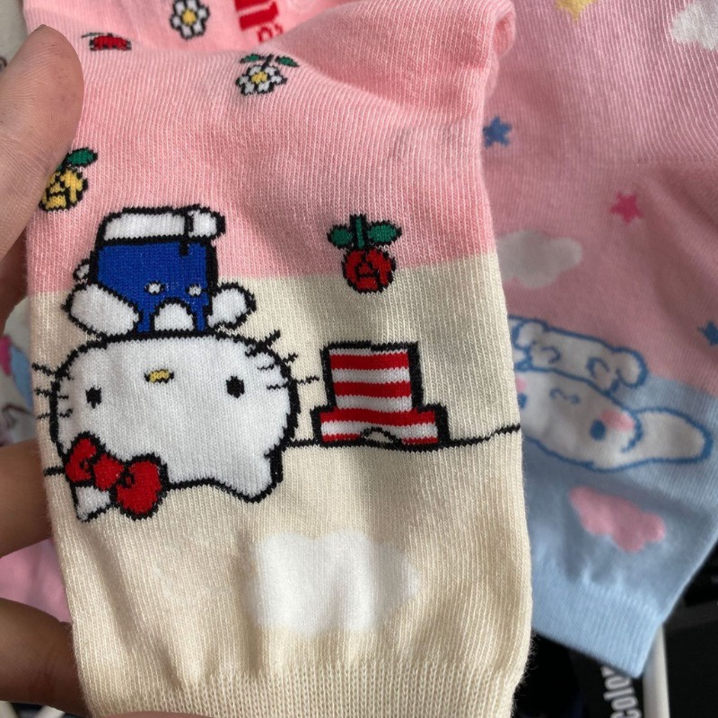 SANRIO Tất Giữ Ấm Họa Tiết Hoạt Hình Hello Kitty Kuromi Cinnamoroll Phong Cách Hàn Quốc Cho Bé Gái
