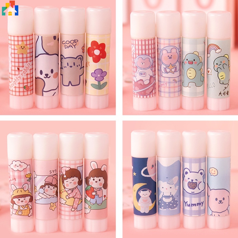 Keo Dán Nhanh Khô Mini Không Độc Hại Họa Tiết Hoạt Hình Dễ Thương Tiện Dụng Cho Học Sinh / Văn Phòng