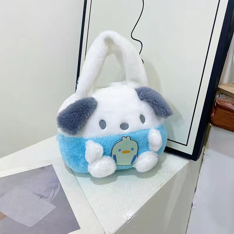 Túi Xách Mini Hình Gấu Dâu Tây Bằng Lông Nhung Dễ Thương Xinh Xắn Dành Cho Nữ