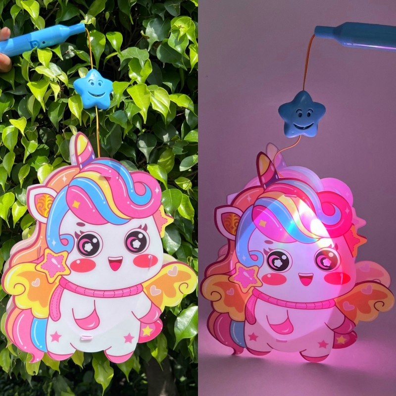 Lồng đèn Đèn trung thu có gắn đèn led phát sáng với nhiều hình dáng hoạt hình dễ thương cho bé mẫu mới 2023 siêu hot