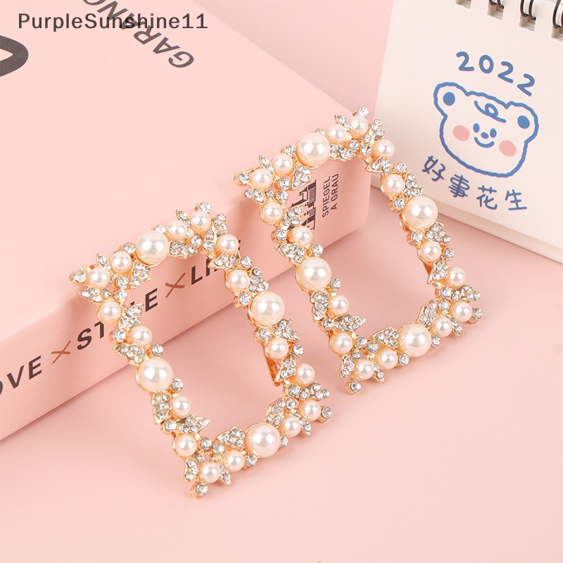 1 Khóa Kẹp Kim Loại Đính Đá Và Ngọc Trai Trang Trí Giày Cao Gót