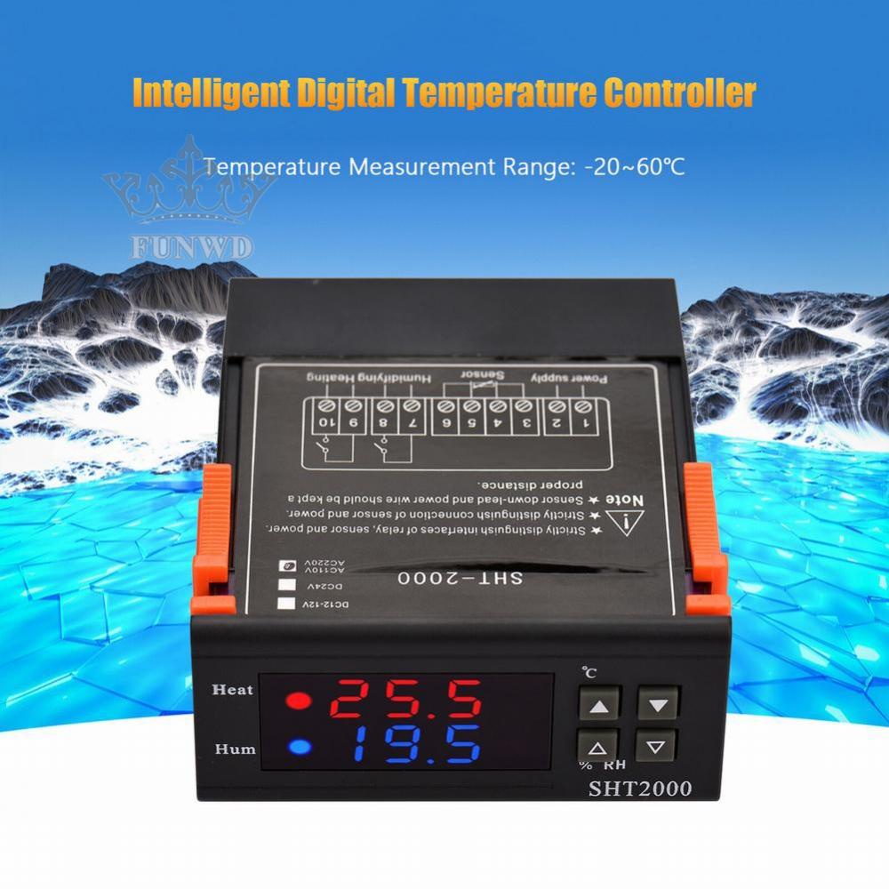 【FUNWD】SHT2000 Intelligent Digital Display Temperature Humidity Controller Thermostat