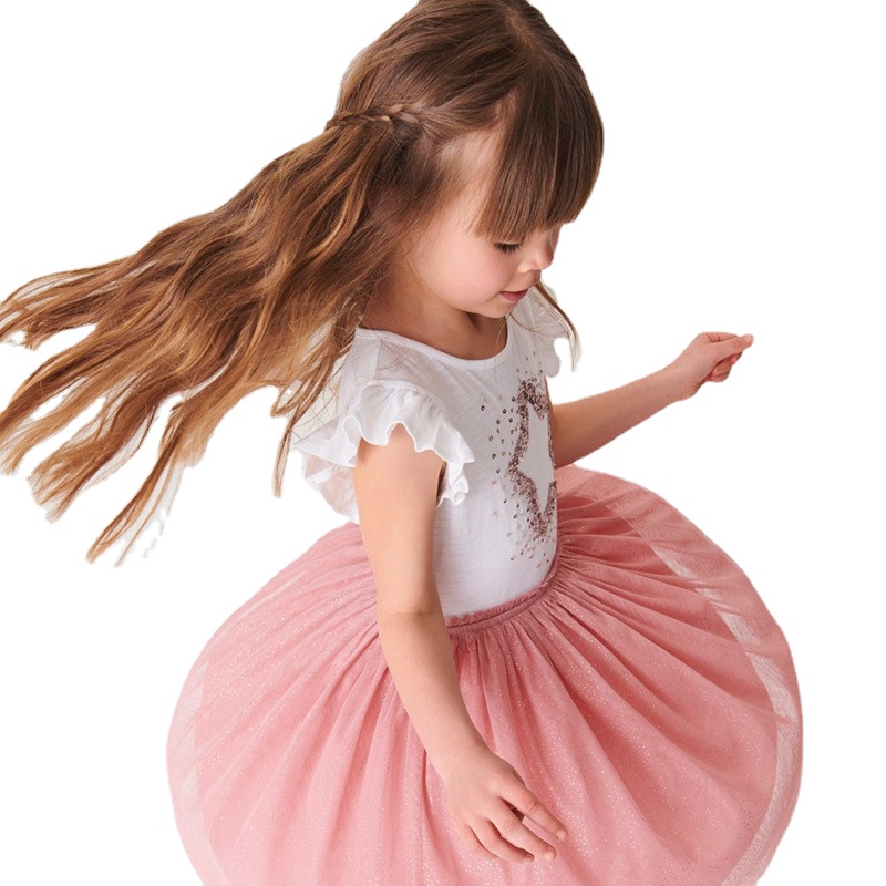 Đầm Công Chúa Mùa Hè Dáng Dài Bằng Cotton Thêu Họa Tiết Cho Bé Gái 1-7 Tuổi