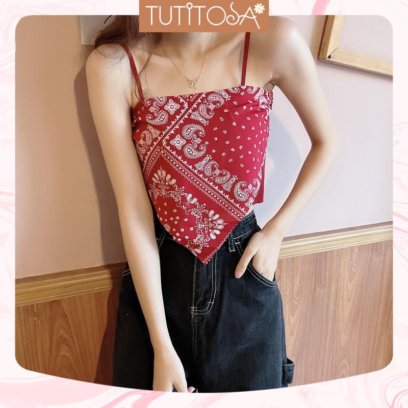 Áo yếm họa tiết hai dây nhỏ - TUTITOSA