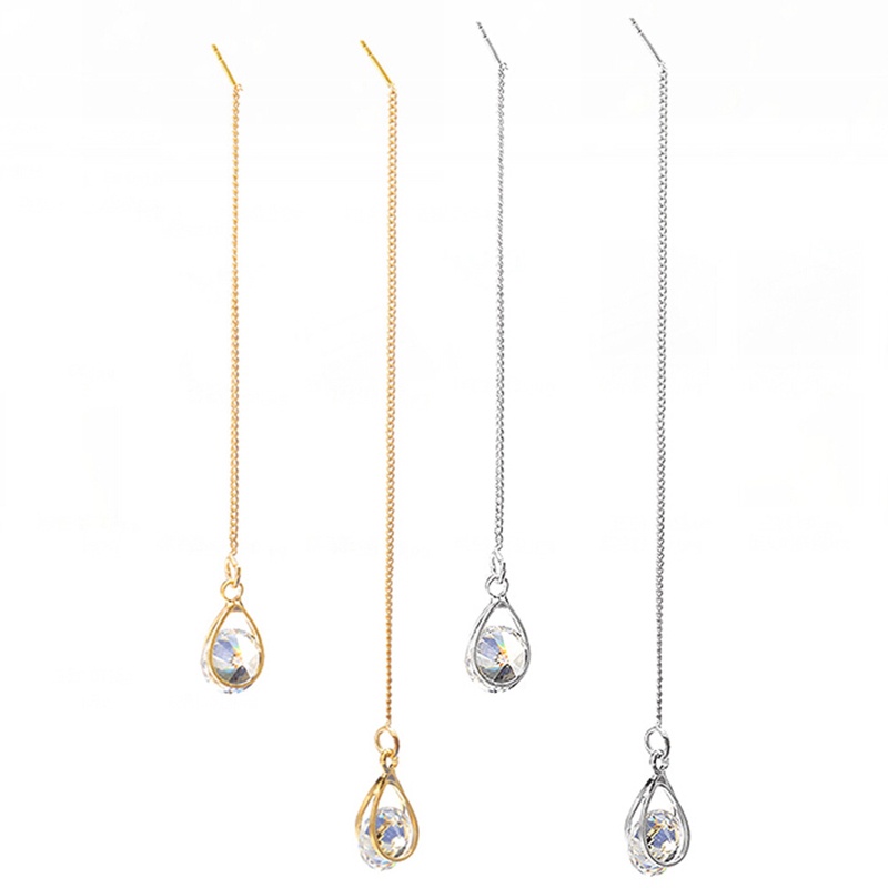 Khuyên Tai Bạc Dáng Dài Phối Tua Rua Đơn Giản Thời Trang Cho Nữ