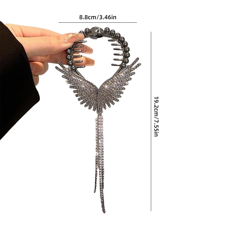 Kẹp Tóc Kim Loại Đính Đá Và Ngọc Trai Nhân Tạo Thời Trang YR