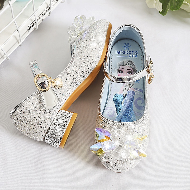 Giày công chúa ELSA đính đá pha lê cao gót size  Giày pha lê