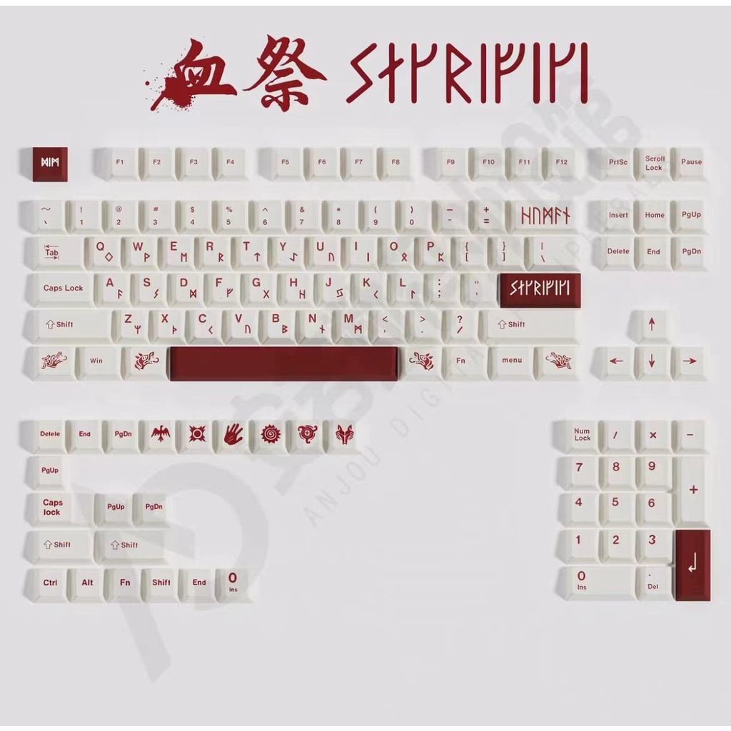 Blot Keycaps Cherry Profile Hy Sinh Máu PBT Dye Sub Bàn Phím Cơ Keycap