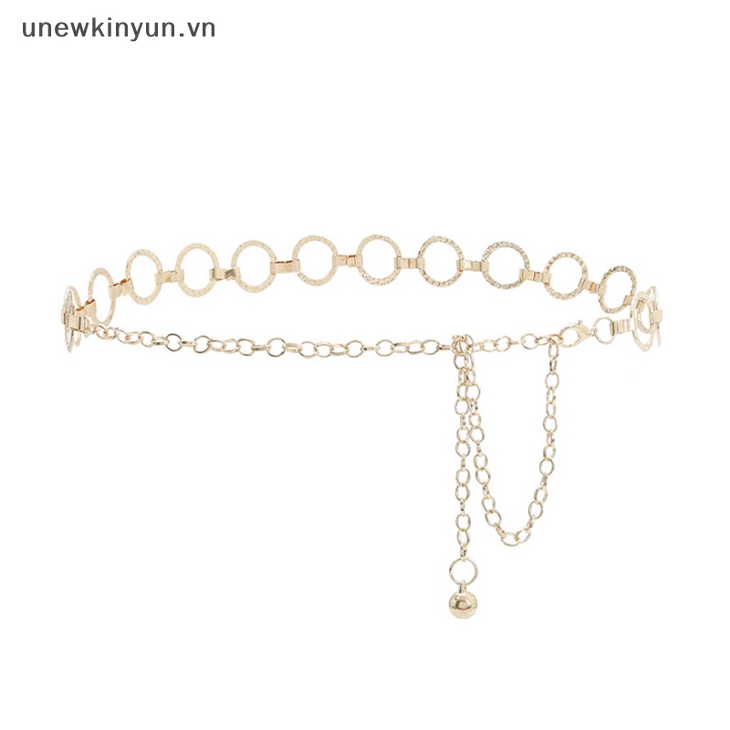 Thắt Lưng Dây Xích Tròn Bằng Kim Loại Thời Trang Thanh Lịch Cho Nữ