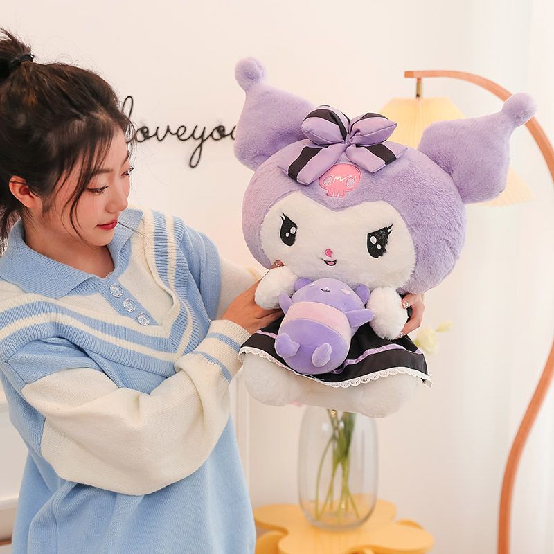 Búp Bê Nhồi Bông Kuromi Màu Tím Dễ Thương Dùng Làm Quà Tặng Sinh Nhật Cho Bé Gái