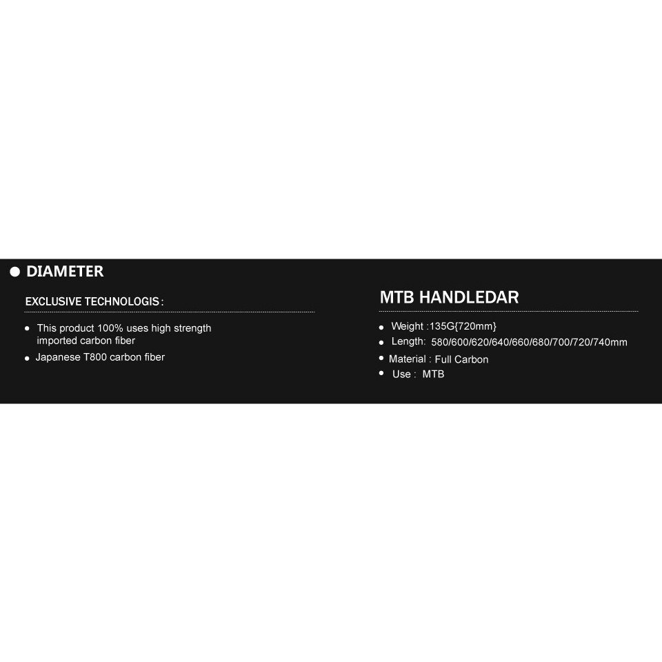 Tay Lái Xe Đạp Leo Núi Bằng Sợi Carbon Bóng 3K Chất Lượng Cao