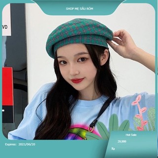 Mũ nồi beret caro viền xinh lung linh lun