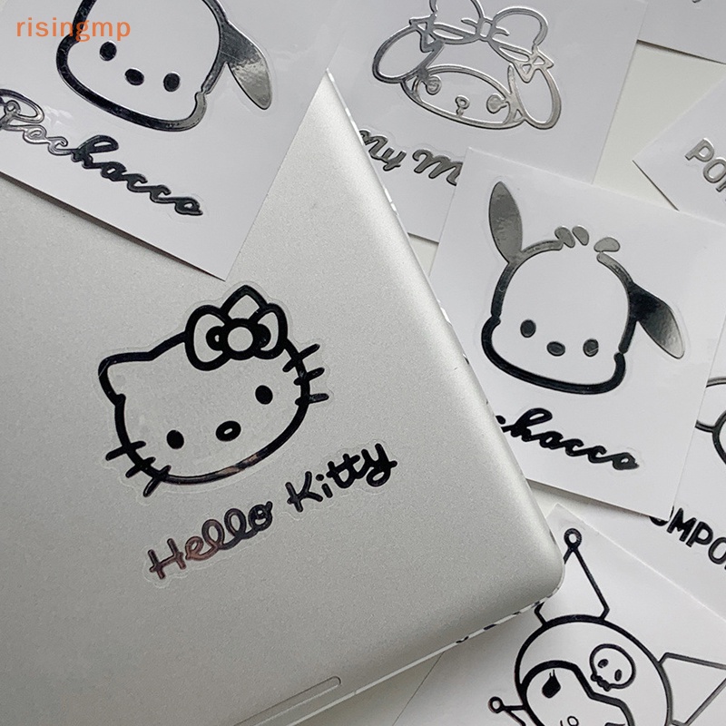 SANRIO Bộ 10 Miếng Dán Kim Loại Chống Thấm Nước Hình Kuromi Melody Hello Kitty Cinnamoroll Pachacco Dễ Thương