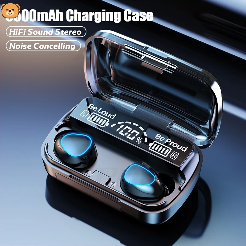 Tai Nghe Không Dây TWS Bluetooth 3500mAh 9D Chống Thấm Nước Kèm Hộp Sạc