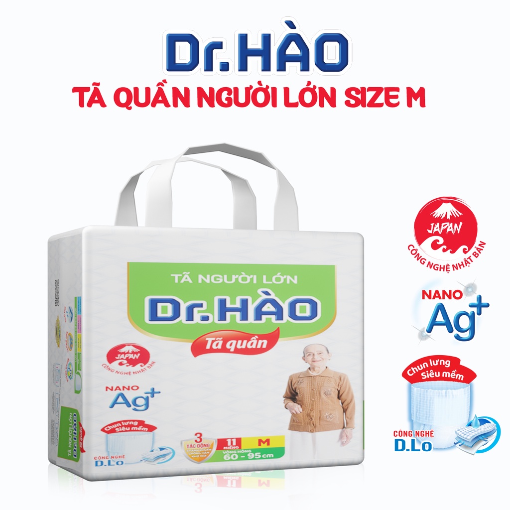 Tã quần người lớn enterone Dr.Hào size M 11 miếng bỉm quần cho người già